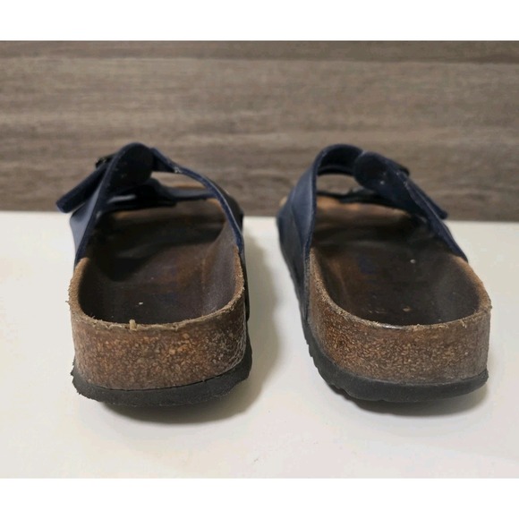 Birkenstock Florida Women Sandals Size 38 US 7 Navy Blue Shoes Slip On - Picture 5 of 6